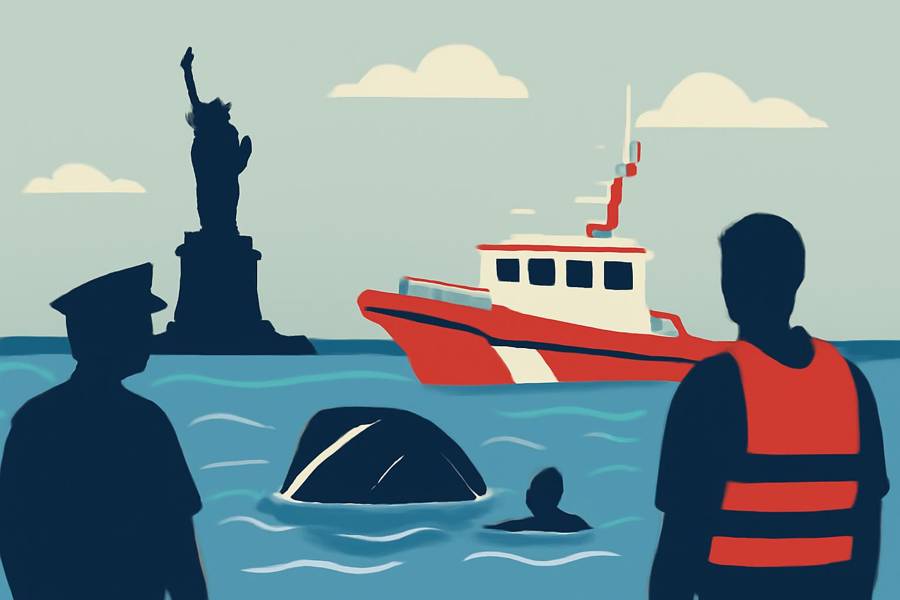 Woman and 5‑month‑old die after boat capsizes near Liberty Island in New York Harbor