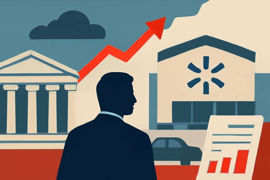 Bond market strains and Walmart results weigh on Wall Street